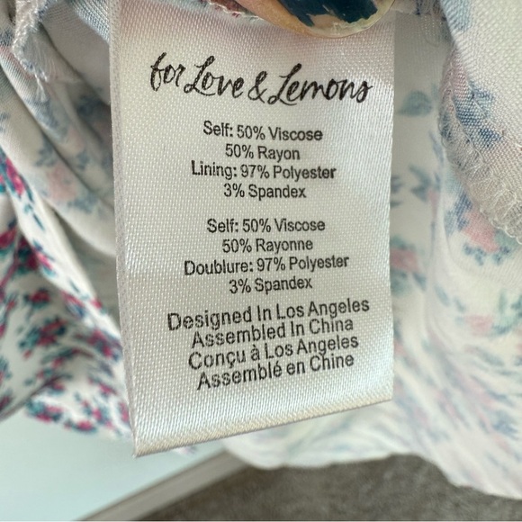 New For Love & Lemons Taggart Floral Print Mini Dress White NWT - Picture 12 of 16